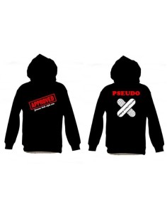 SWEAT SHIRT a capuche noir GERMAN LOOK STYLE modele avec pansement et pseudo