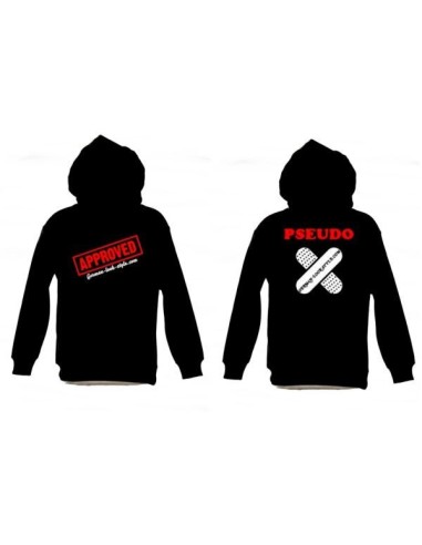 SWEAT SHIRT a capuche noir GERMAN LOOK STYLE modele avec pansement et pseudo