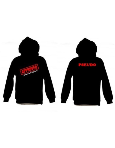SWEAT SHIRT a capuche noir GERMAN LOOK STYLE modele avec pseudo