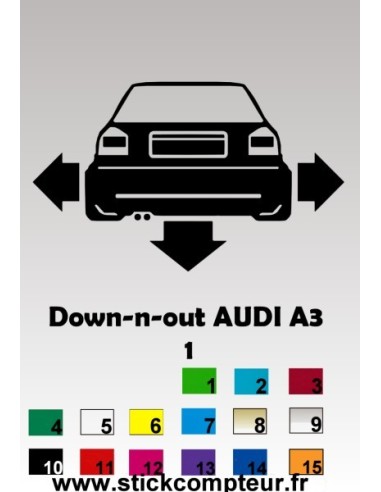 1 stickers Down-N-Out AUDI A3 (1)