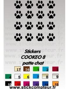 16 stickers COOKEO 8 patte chat