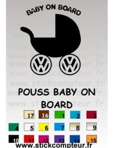 POUSS BABY ON BOARD VW stickers  *
