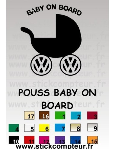 POUSS BABY ON BOARD VW stickers  *