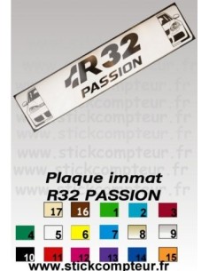 Plaque Immatriculation R32 PASSION