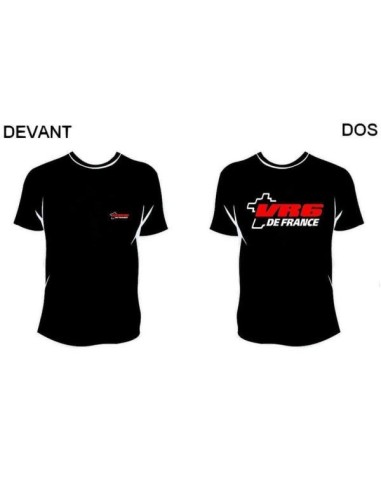 TEE-SHIRT NOIR col rond manches courtes VR6 DE FRANCE