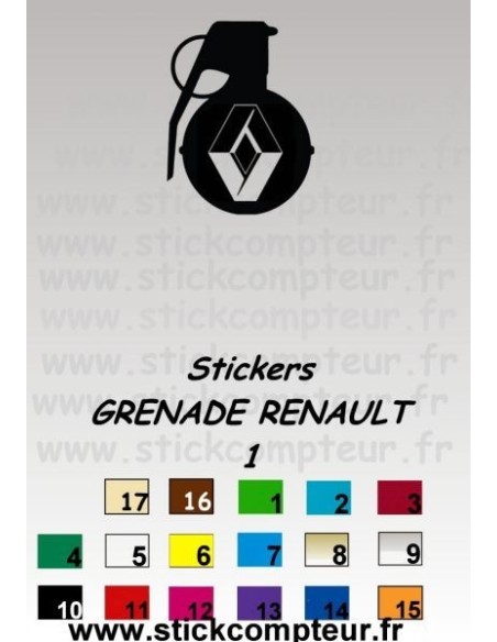 1 Stickers GRENADE RENAULT 1