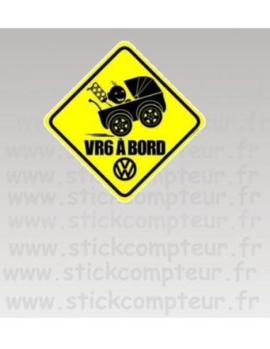 Stickers VR6 A BORD JAUNE