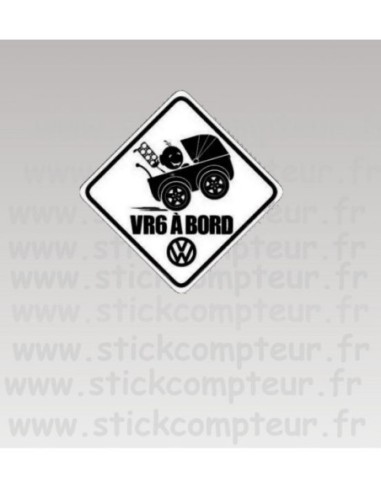 Stickers VR6 A BORD BLANC