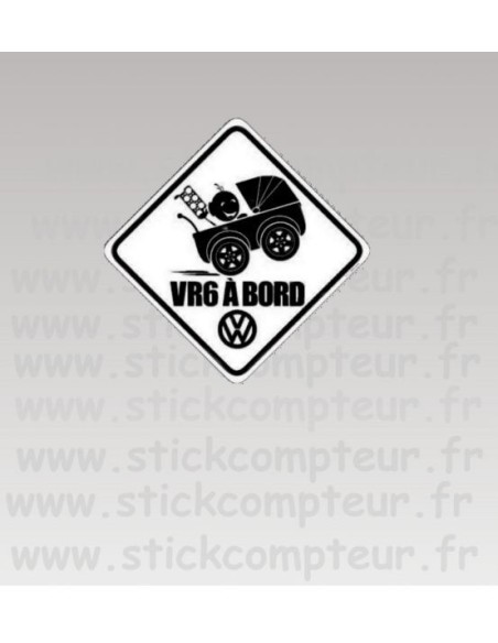 Stickers VR6 A BORD BLANC