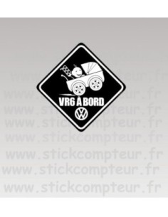 Stickers VR6 A BORD NOIR
