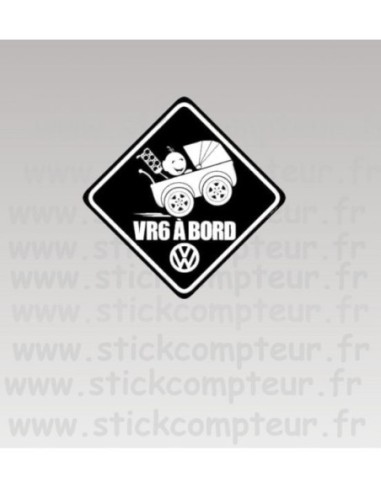 Stickers VR6 A BORD NOIR