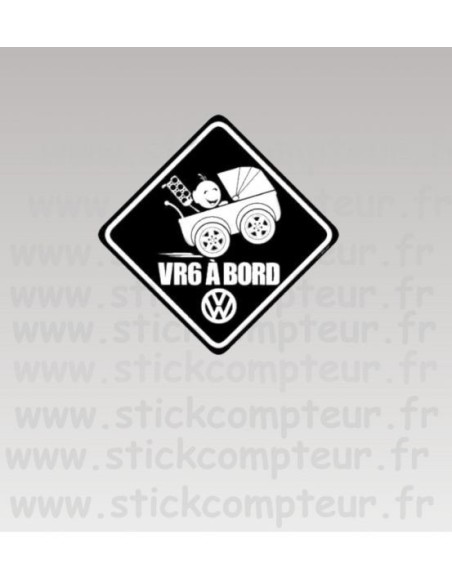 Stickers VR6 A BORD NOIR