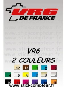 Stickers VR6 DE FRANCE 2 couleurs