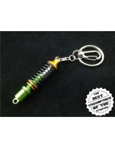 Porte-clés amortisseur jaune et vert