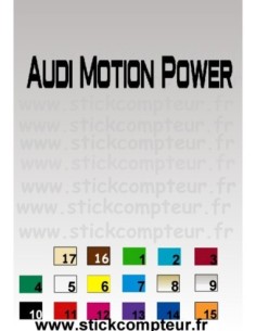 STICKERS AUDI MOTION POWER unie