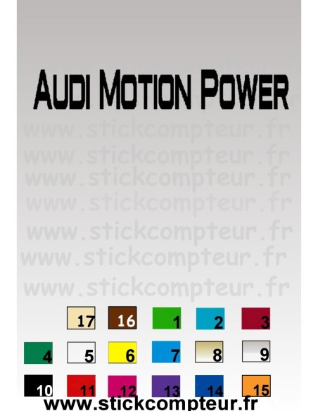 STICKERS AUDI MOTION POWER unie