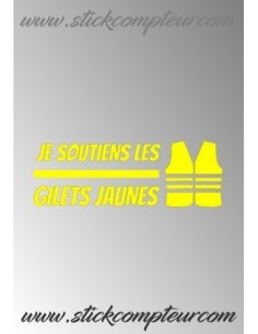JE SOUTIENS LES GILETS JAUNES STICKERS