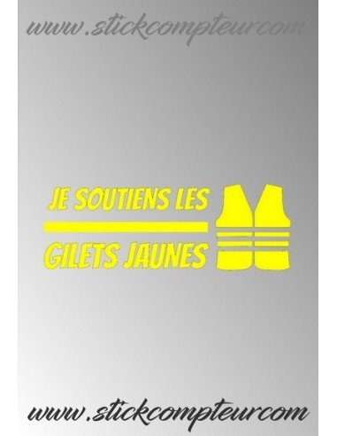 JE SOUTIENS LES GILETS JAUNES STICKERS