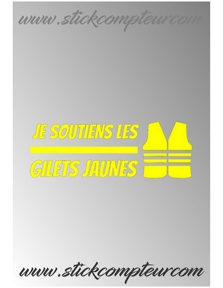 JE SOUTIENS LES GILETS JAUNES STICKERS
