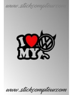 I LOVE MY VW DIABLE STICKERS