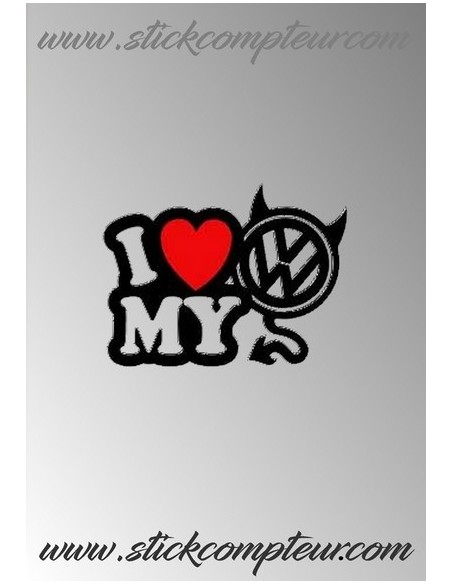 I LOVE MY VW DIABLE STICKERS