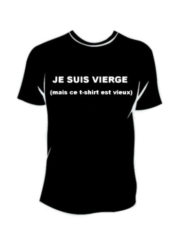 TEE-SHIRT col rond manches courtes JE SUIS VIERGE