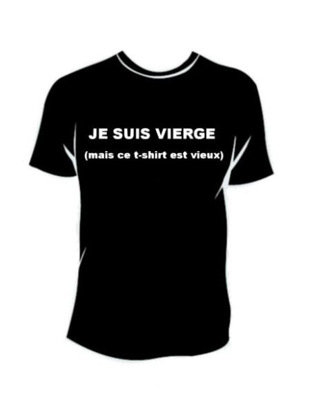 TEE-SHIRT col rond manches courtes JE SUIS VIERGE