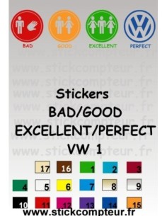 BAD/GOOD/EXCELLENT/PERFECT VW 1 Stickers*