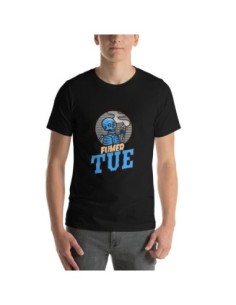 T-shirt Unisexe à Manches Courtes FUMER TUE motif bleu
