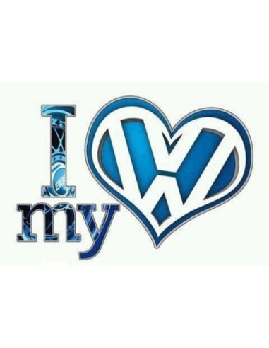 I LOVE MY VW ROSE OU BLEU 1021 Stickers*