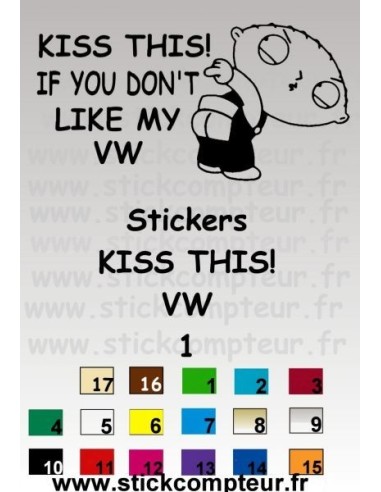 Stickers KISS THIS! VW 1