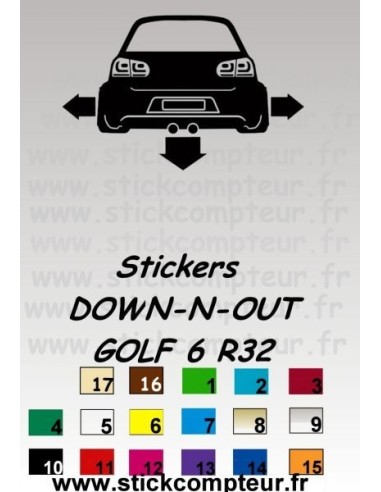Stickers DOW-N-OUT GOLF 6 R32