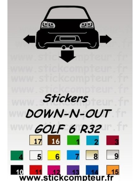 Stickers DOW-N-OUT GOLF 6 R32