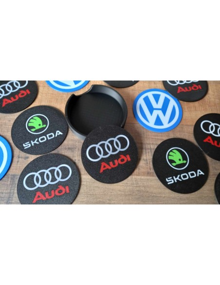 6 Sous de verres et tasses Sous-bock AUDI avec rangement