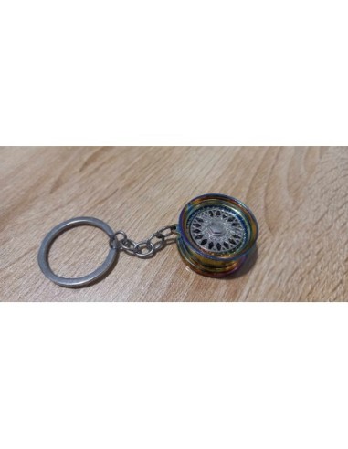 Porte-clés Jante style BBS Centre chromer et bord holographique
