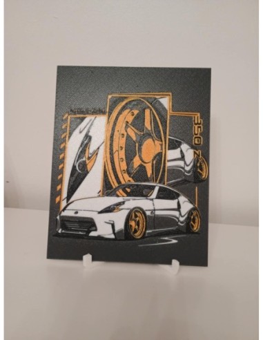 Plaque Décorative Nissan 350Z – Pour mur ou bureau, support inclus 🛠️