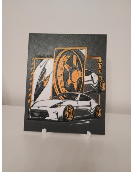 Plaque Décorative Nissan 350Z – Pour mur ou bureau, support inclus 🛠️