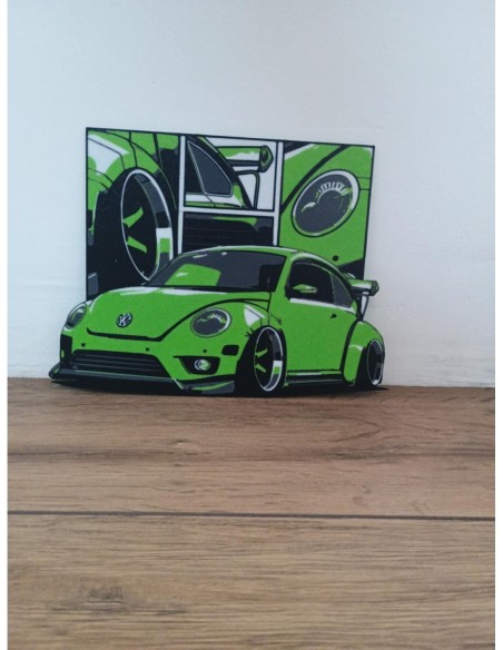 Plaque Décorative  NEW BEETLE – Pour mur ou bureau, support inclus 🛠️