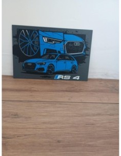 🏁 Plaque déco Audi RS4 Avant – La puissance allemande dans votre déco ! 🚀