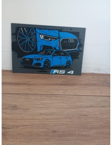 🏁 Plaque déco Audi RS4 Avant – La puissance allemande dans votre déco ! 🚀