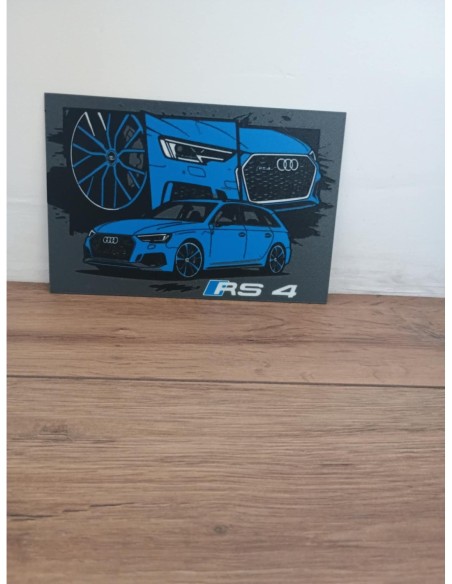 🏁 Plaque déco Audi RS4 Avant – La puissance allemande dans votre déco ! 🚀