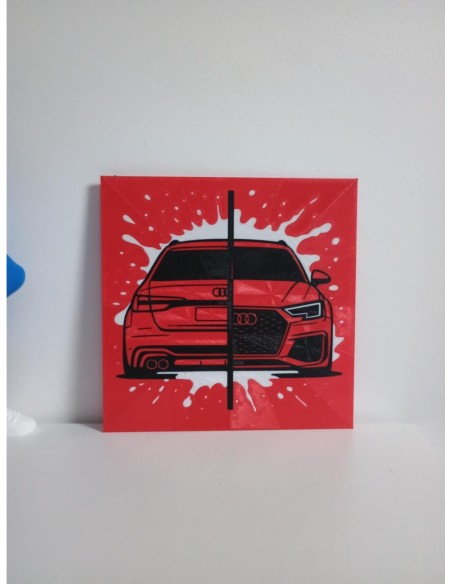 Plaque Décorative Audi AVANT RS4 Pop Art – Mi-Face Avant / Mi-Face Arrière