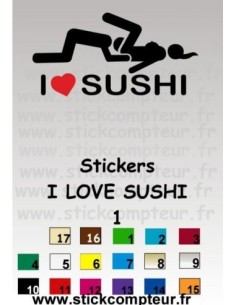 Stickers I LOVE SUSHI 1