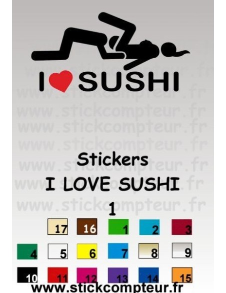 Stickers I LOVE SUSHI 1