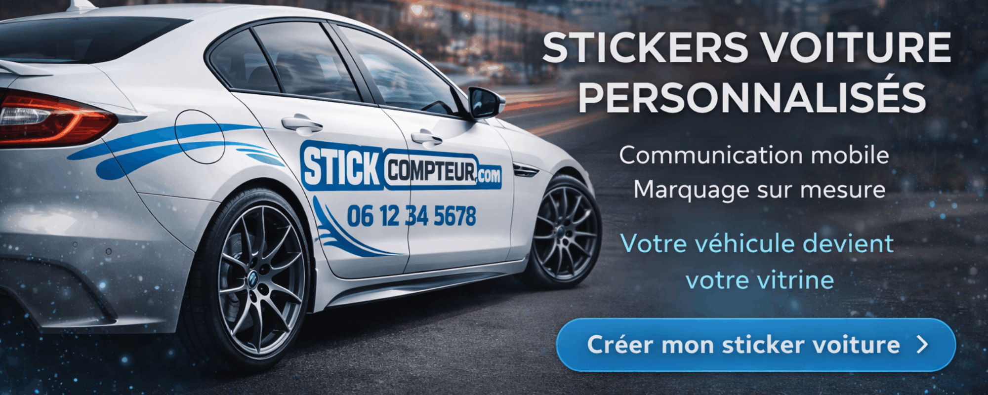 Sticker voiture personnalis&eacute; | Stickcompteur.com